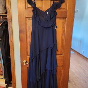 Navy Tahari Maxi formal dress sz 12